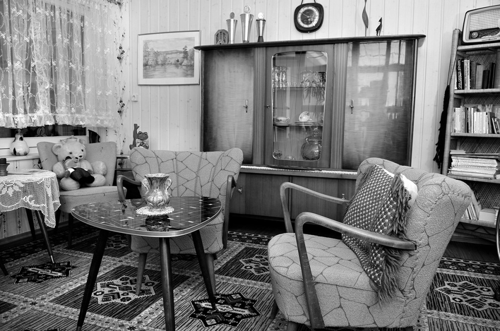 Wohnzimmer mit Möbel aus den 50er Jahren